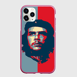Чехол iPhone 11 Pro матовый Che Guevara, цвет: 3D-малиновый
