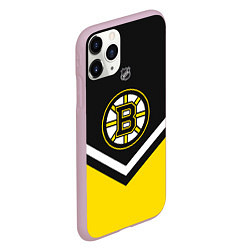 Чехол iPhone 11 Pro матовый NHL: Boston Bruins, цвет: 3D-розовый — фото 2