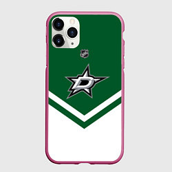 Чехол iPhone 11 Pro матовый NHL: Dallas Stars, цвет: 3D-малиновый