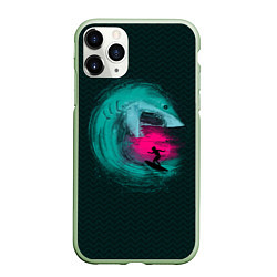 Чехол iPhone 11 Pro матовый Shark Vortex, цвет: 3D-салатовый