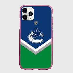 Чехол iPhone 11 Pro матовый NHL: Vancouver Canucks, цвет: 3D-малиновый