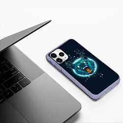 Чехол iPhone 11 Pro матовый Космический медведь, цвет: 3D-светло-сиреневый — фото 2