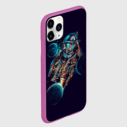 Чехол iPhone 11 Pro матовый Космический удар, цвет: 3D-фиолетовый — фото 2