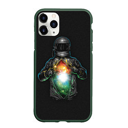 Чехол iPhone 11 Pro матовый Космос внутри, цвет: 3D-темно-зеленый