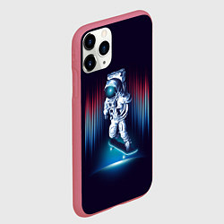Чехол iPhone 11 Pro матовый Космический скейтбордист, цвет: 3D-малиновый — фото 2