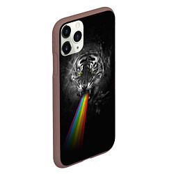 Чехол iPhone 11 Pro матовый Космический тигр, цвет: 3D-коричневый — фото 2