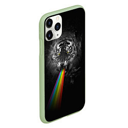 Чехол iPhone 11 Pro матовый Космический тигр, цвет: 3D-салатовый — фото 2