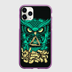 Чехол iPhone 11 Pro матовый Bring Me The Horizon: Owl, цвет: 3D-фиолетовый
