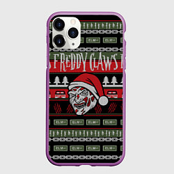 Чехол iPhone 11 Pro матовый Freddy Christmas, цвет: 3D-фиолетовый