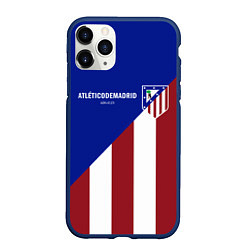 Чехол iPhone 11 Pro матовый FC Atletico Madrid, цвет: 3D-тёмно-синий