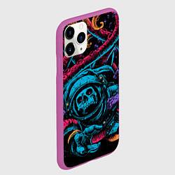 Чехол iPhone 11 Pro матовый Космический осьминог, цвет: 3D-фиолетовый — фото 2