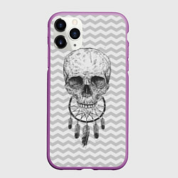 Чехол iPhone 11 Pro матовый Череп мечтателя, цвет: 3D-фиолетовый