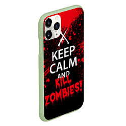 Чехол iPhone 11 Pro матовый Keep Calm & Kill Zombies, цвет: 3D-салатовый — фото 2