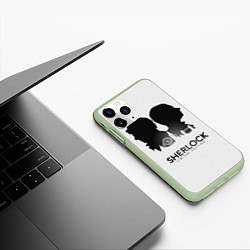 Чехол iPhone 11 Pro матовый Sherlock Edition, цвет: 3D-салатовый — фото 2