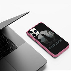 Чехол iPhone 11 Pro матовый Sherlock World, цвет: 3D-малиновый — фото 2
