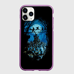 Чехол iPhone 11 Pro матовый Zombie Island, цвет: 3D-фиолетовый