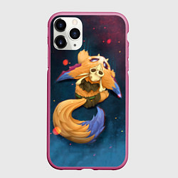 Чехол iPhone 11 Pro матовый Лис, цвет: 3D-малиновый
