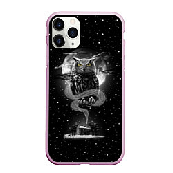 Чехол iPhone 11 Pro матовый Ночная сова, цвет: 3D-розовый