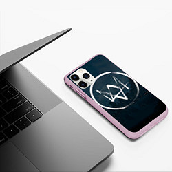 Чехол iPhone 11 Pro матовый Watch Dogs 2, цвет: 3D-розовый — фото 2