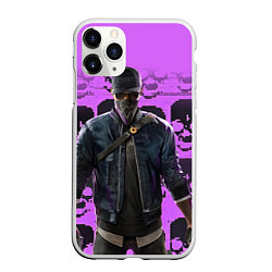 Чехол iPhone 11 Pro матовый Watch Dogs 2, цвет: 3D-белый