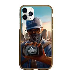 Чехол iPhone 11 Pro матовый Watch Dogs 2, цвет: 3D-коричневый