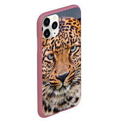 Чехол iPhone 11 Pro матовый Грустный леопард, цвет: 3D-малиновый — фото 2