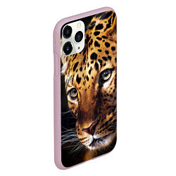 Чехол iPhone 11 Pro матовый Глаза леопарда, цвет: 3D-розовый — фото 2
