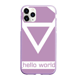 Чехол iPhone 11 Pro матовый Hello world, цвет: 3D-сиреневый