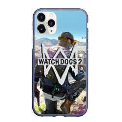 Чехол iPhone 11 Pro матовый Watch Dogs 2, цвет: 3D-серый