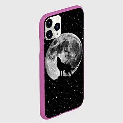 Чехол iPhone 11 Pro матовый Лунный волк, цвет: 3D-фиолетовый — фото 2