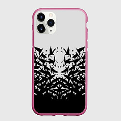 Чехол iPhone 11 Pro матовый Птичий вихрь, цвет: 3D-малиновый