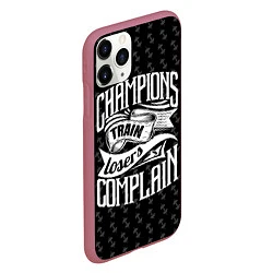 Чехол iPhone 11 Pro матовый Champions Train, цвет: 3D-малиновый — фото 2