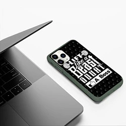 Чехол iPhone 11 Pro матовый Lift Like A Beast Squat, цвет: 3D-темно-зеленый — фото 2