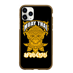 Чехол iPhone 11 Pro матовый Muay Thai Fighter, цвет: 3D-коричневый