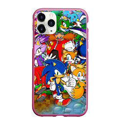 Чехол iPhone 11 Pro матовый Sonic Stories, цвет: 3D-малиновый