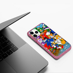 Чехол iPhone 11 Pro матовый Sonic Stories, цвет: 3D-малиновый — фото 2