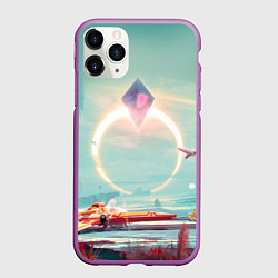 Чехол iPhone 11 Pro матовый No Mans Sky, цвет: 3D-фиолетовый