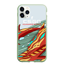 Чехол iPhone 11 Pro матовый CS:GO Aquamarine Revenge, цвет: 3D-салатовый
