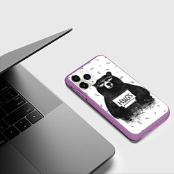 Чехол iPhone 11 Pro матовый Bear Hugs, цвет: 3D-фиолетовый — фото 2