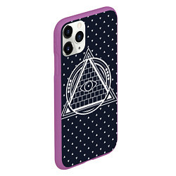 Чехол iPhone 11 Pro матовый Illuminati, цвет: 3D-фиолетовый — фото 2