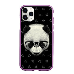 Чехол iPhone 11 Pro матовый Умная панда, цвет: 3D-фиолетовый