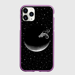 Чехол iPhone 11 Pro матовый Астронавт байкер, цвет: 3D-фиолетовый