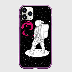 Чехол iPhone 11 Pro матовый Космическая струя, цвет: 3D-фиолетовый