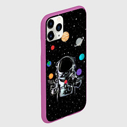 Чехол iPhone 11 Pro матовый Космический жонглер, цвет: 3D-фиолетовый — фото 2