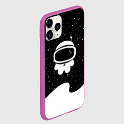 Чехол iPhone 11 Pro матовый Маленький космонавт, цвет: 3D-фиолетовый — фото 2