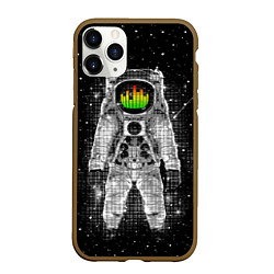 Чехол iPhone 11 Pro матовый Музыкальный космонавт, цвет: 3D-коричневый
