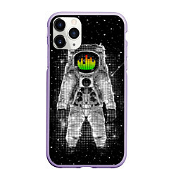 Чехол iPhone 11 Pro матовый Музыкальный космонавт, цвет: 3D-светло-сиреневый