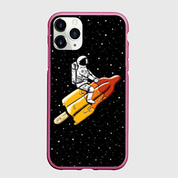 Чехол iPhone 11 Pro матовый Сладкая ракета, цвет: 3D-малиновый