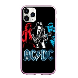 Чехол iPhone 11 Pro матовый AC/DC: Ice & Fire, цвет: 3D-розовый