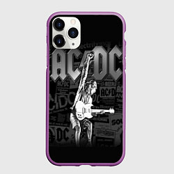 Чехол iPhone 11 Pro матовый AC/DC: Rock You, цвет: 3D-фиолетовый